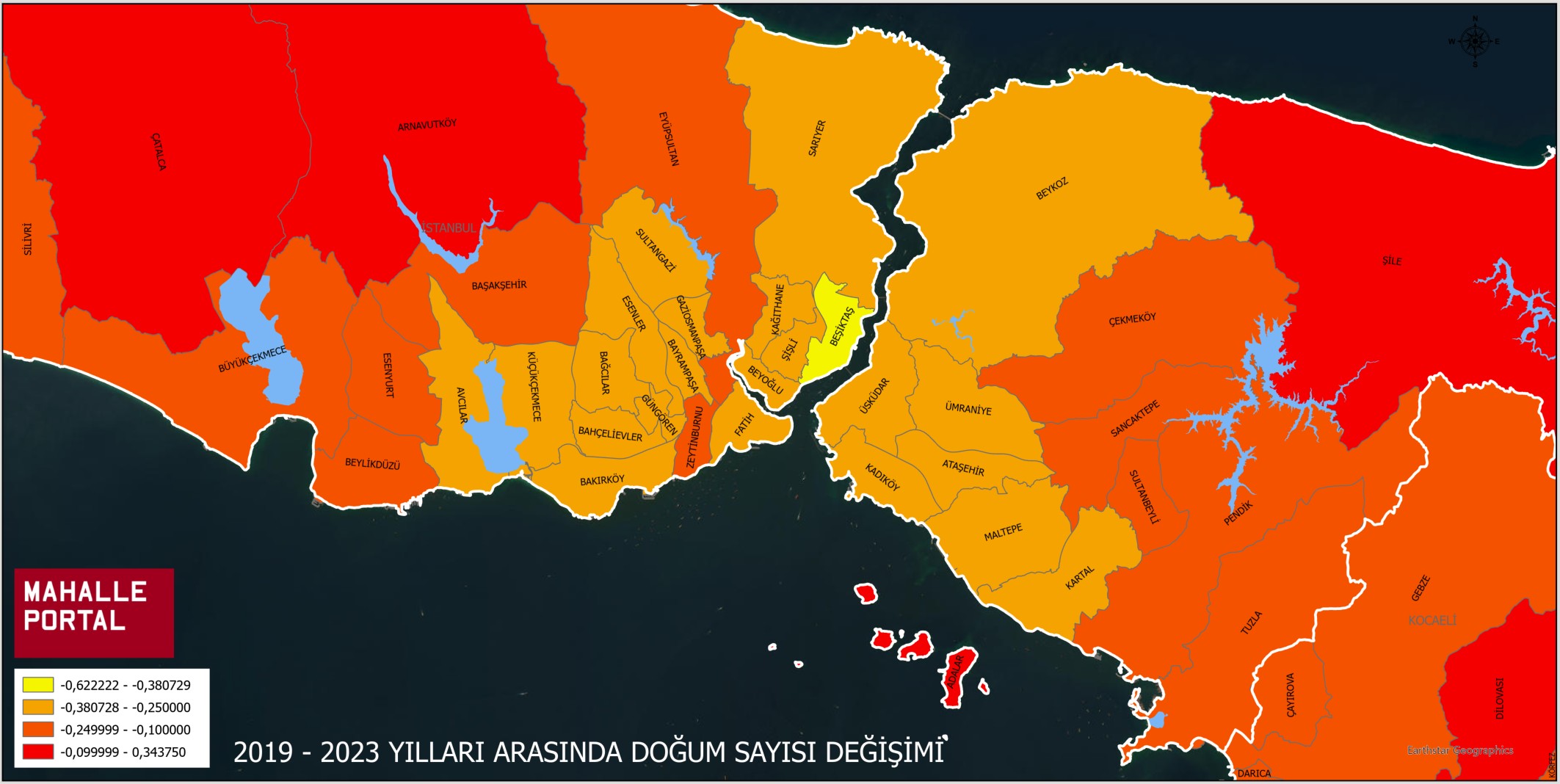 İstanbul İlçe Doğum Sayısı Haritası